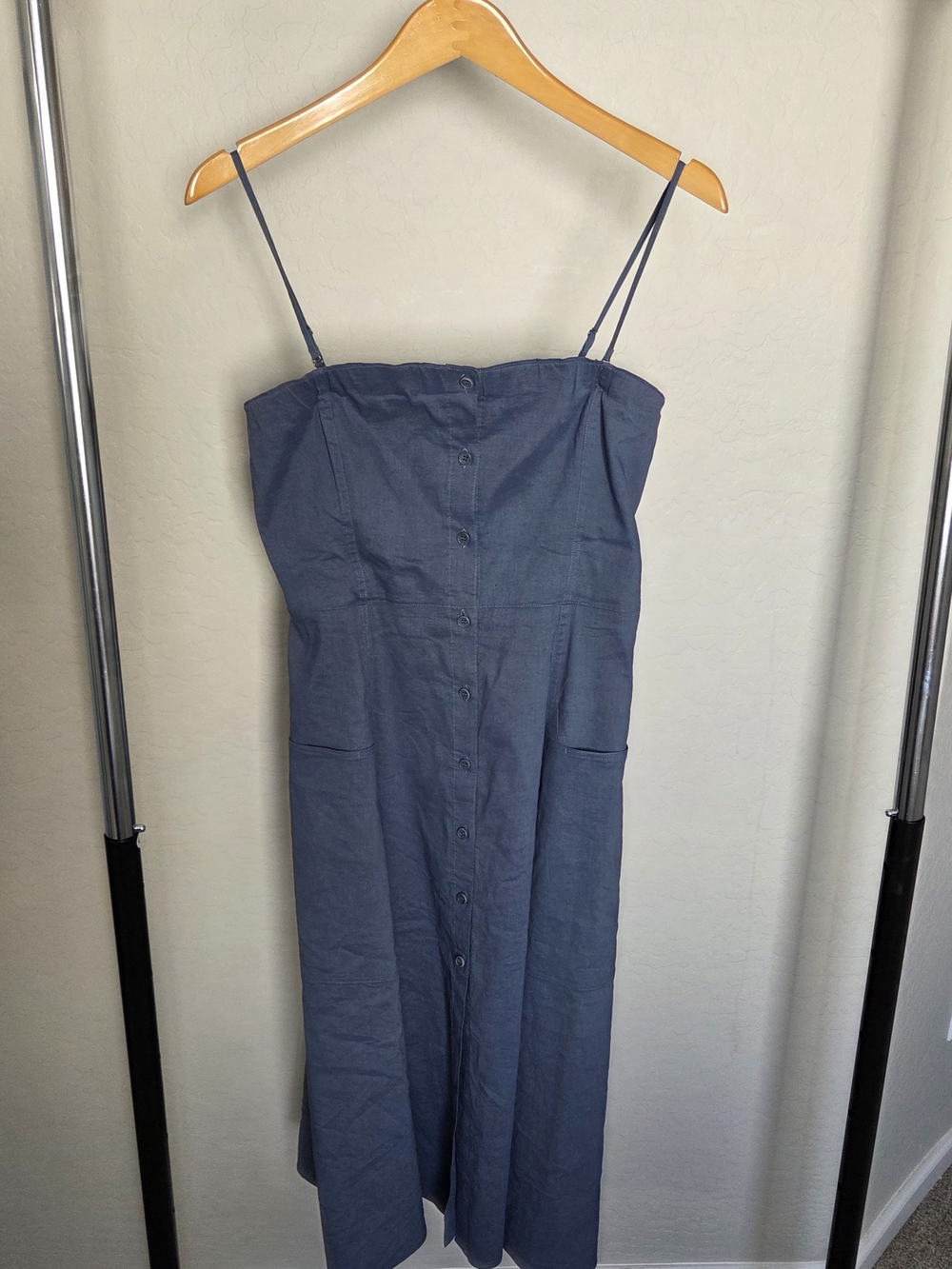 Theory Slate Blue Button-Front Dress Size 6